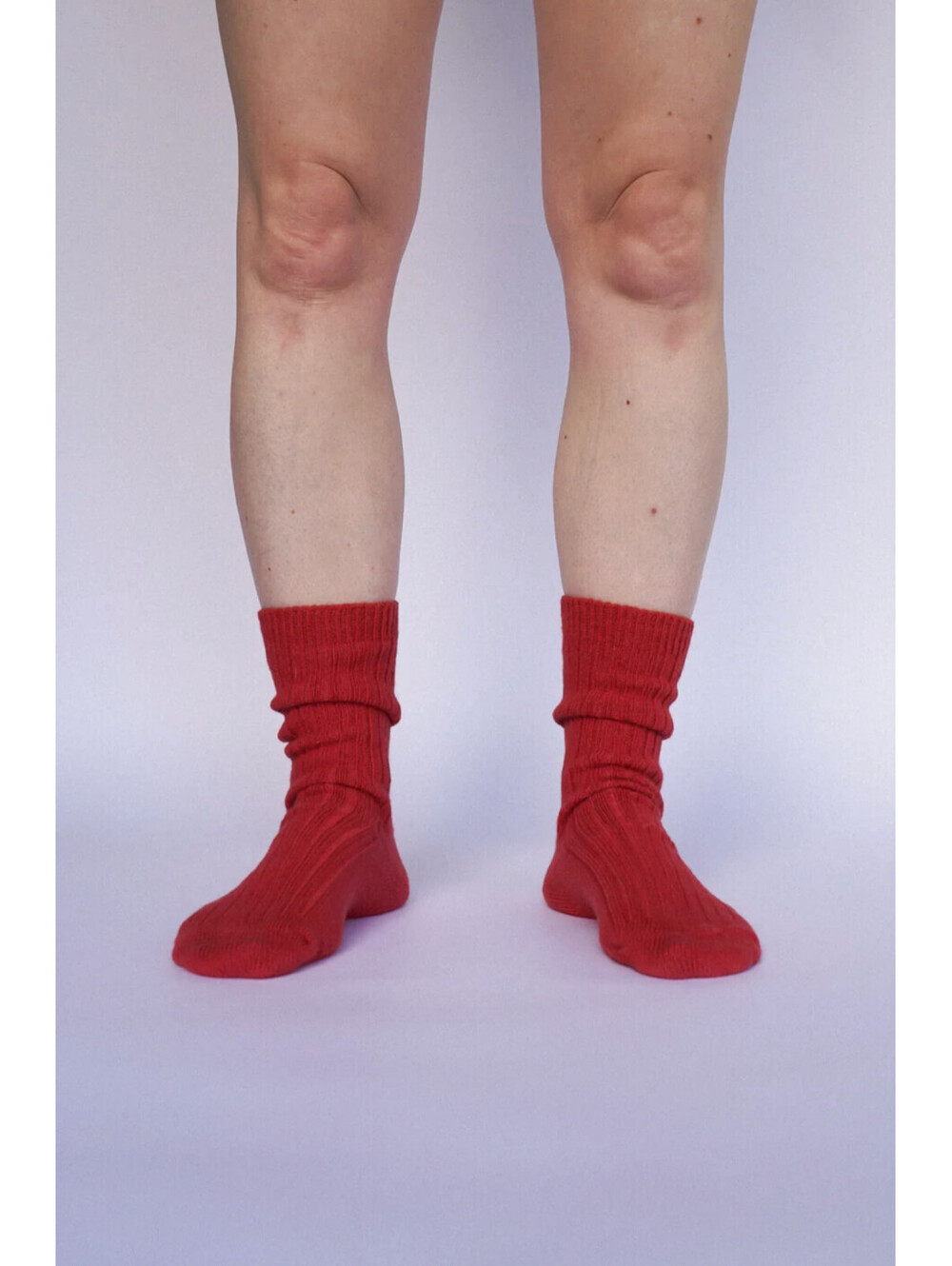 ARQ Thick Socks Carmine Red Organic Cotton Slow Fashion Elevated Basic Capsule